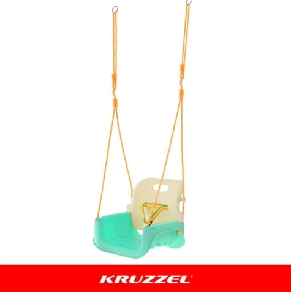 3-i-1 barn gunga med justerbara rep 120-150 cm, 30 kg, turkos/creme