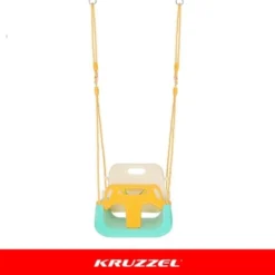3-i-1 barn gunga med justerbara rep 120-150 cm, 30 kg, turkos/creme