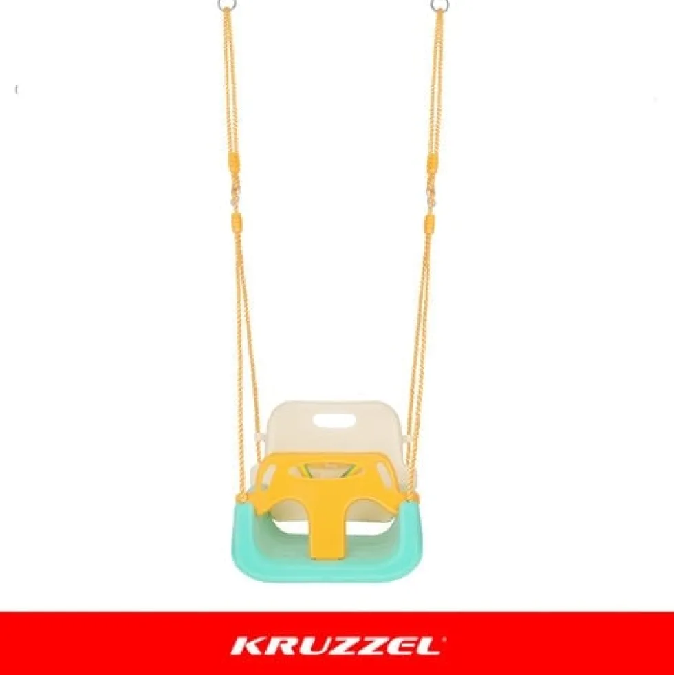 3-i-1 barn gunga med justerbara rep 120-150 cm, 30 kg, turkos/creme