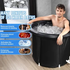 IceBuddeye Isbadkar – Portabel Kallvatten-terapibad för Återhämtning & Välmående Ø 80 cm