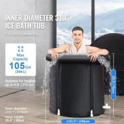 IceBuddeye Isbadkar – Portabel Kallvatten-terapibad för Återhämtning & Välmående Ø 80 cm