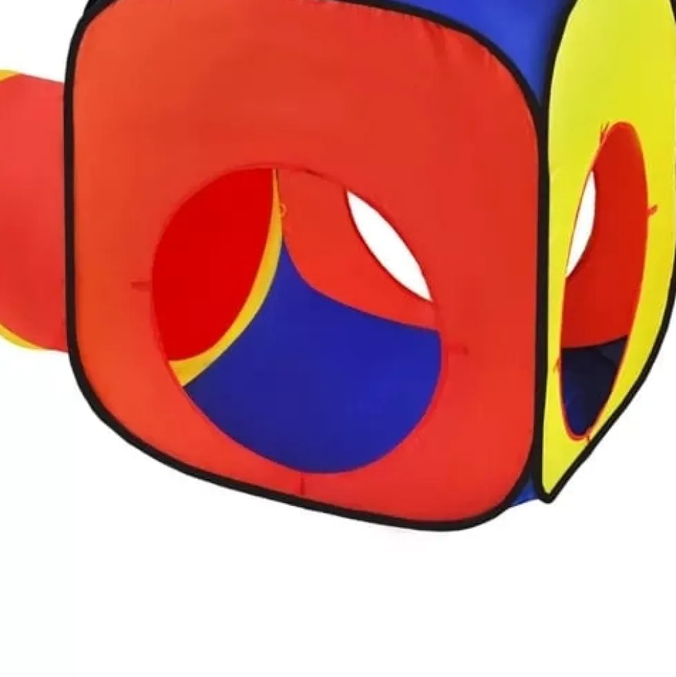 3-i-1 lektält för barn tipi hus & tunnel 288x94x70 cm flerfärgad
