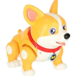 Interaktiv leksakshund Corgi som går med ljus och musik 3+ 20 cm