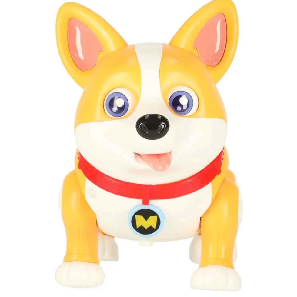 Interaktiv leksakshund Corgi som går med ljus och musik 3+ 20 cm