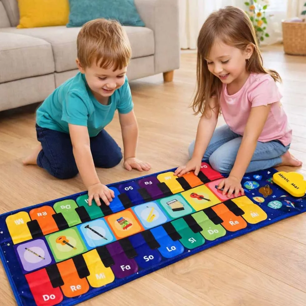 Interaktiv musikdansmatta för barn med 8 instrument och 10 melodier