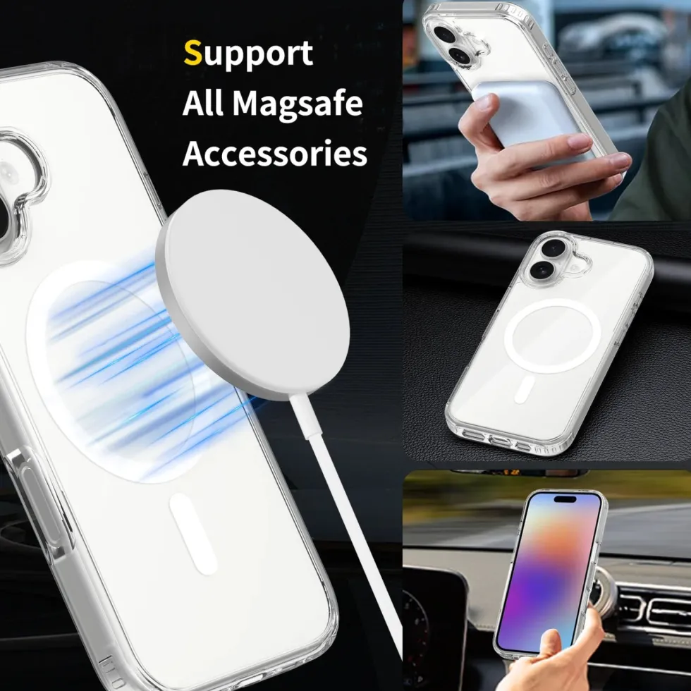 iPhone 17 Magnetiskt Mobilskal Magsafe Kompatibel Genomskinligt