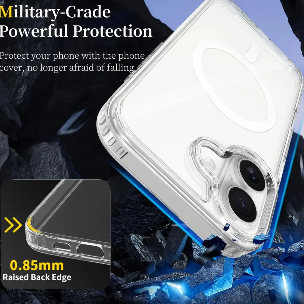 iPhone 17 Magnetiskt Mobilskal Magsafe Kompatibel Genomskinligt