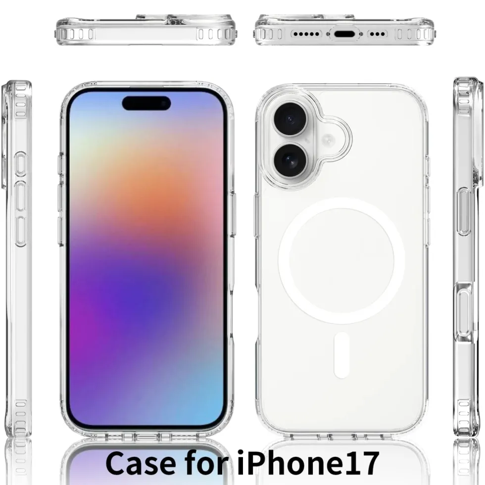 iPhone 17 Magnetiskt Mobilskal Magsafe Kompatibel Genomskinligt