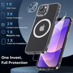 iPhone 15 [9-PACK] 6x Härdat glas + 1x Silkon Skal TPU +Ram