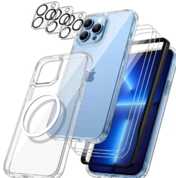 iPhone 15 [9-PACK] 6x Härdat glas + 1x Silkon Skal TPU +Ram