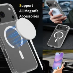 iPhone 17 Pro Max Magnetiskt Mobilskal Magsafe Kompatibel Genomskinligt