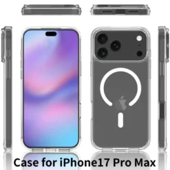 iPhone 17 Pro Max Magnetiskt Mobilskal Magsafe Kompatibel Genomskinligt