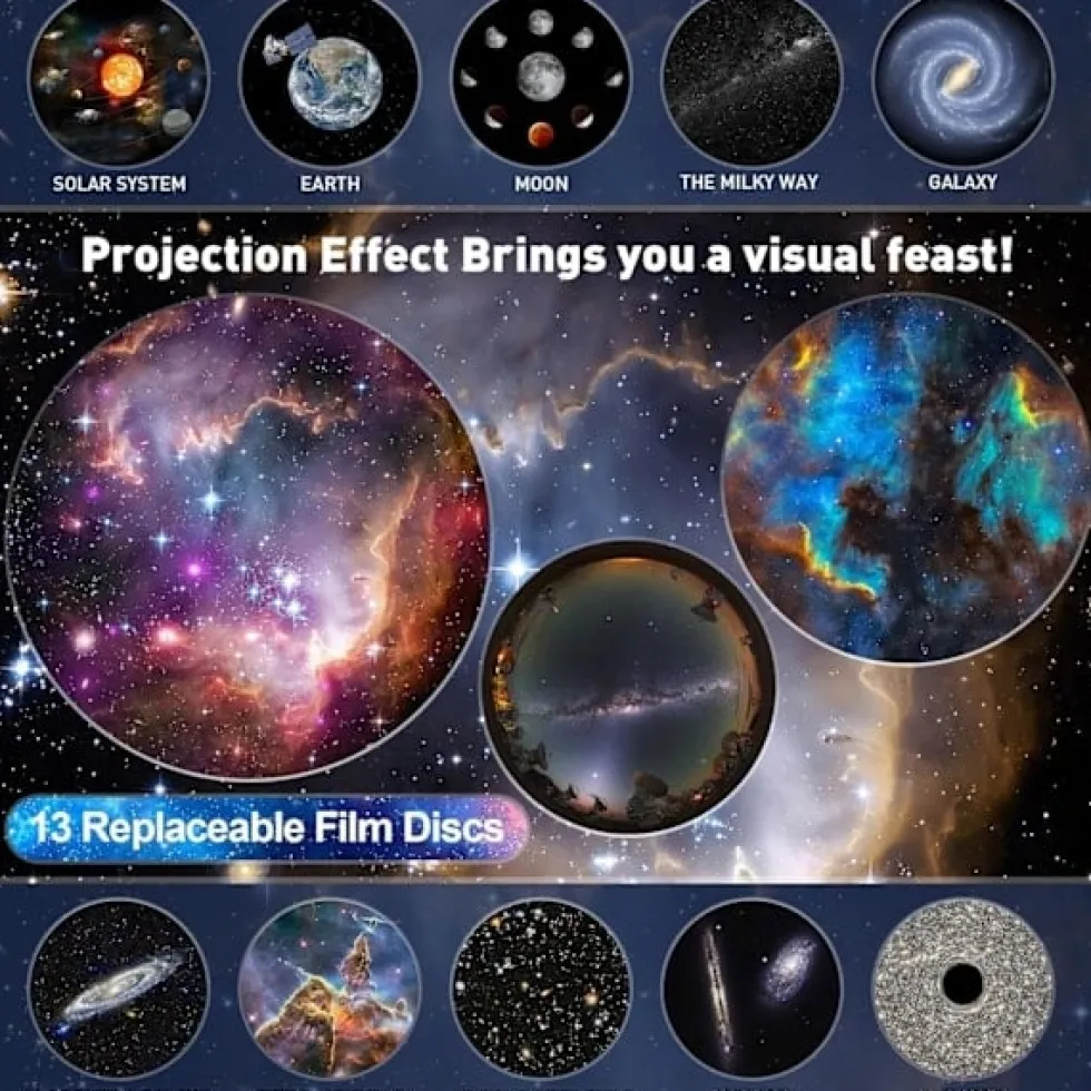 13-i-1 Planetarium LED Galaxy Lampa med Stjärnhimmel