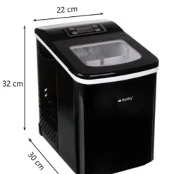 Ismaskin 12 kg/dygn 2 l 6 min LCD timer självrengöring svart