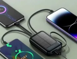 4-i-1 solcellsdriven powerbank – 8000 mAh