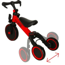3-i-1 trehjuling/balanscykel med pedaler 18 mån-4 år max 30 kg