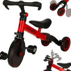 3-i-1 trehjuling/balanscykel med pedaler 18 mån-4 år max 30 kg