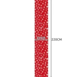 Julbordslöpare röd med vita snöflingor 220x35 cm polyester