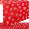 Julbordslöpare röd/vit snöflingor polyester 150x35 cm