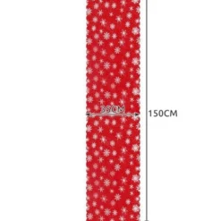 Julbordslöpare röd/vit snöflingor polyester 150x35 cm
