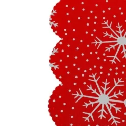Julbordslöpare röd/vit snöflingor polyester 150x35 cm