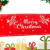 Julbordslöpare röd 205x35 cm med renmotiv och Merry Christmas