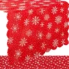 Julbordslöpare 185x35 cm röd med vita snöflingor polyester