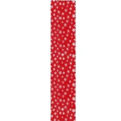 Julbordslöpare 185x35 cm röd med vita snöflingor polyester