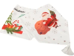 Julbordsrunner julmotiv vit 205x35 cm