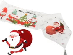 Julbordsrunner julmotiv vit 205x35 cm