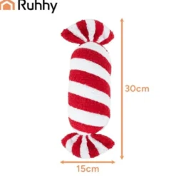 Juldekoration godiskudde 30x15 cm röd/vit polyester
