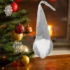 Juldekoration jultomte grå 30 cm filt/plast med böjbar luva