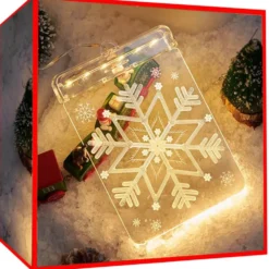 Juldekoration LED 3D stained glass 6 LED varmvit 42 cm