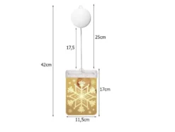 Juldekoration LED 3D stained glass 6 LED varmvit 42 cm