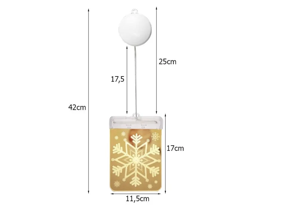 Juldekoration LED 3D stained glass 6 LED varmvit 42 cm