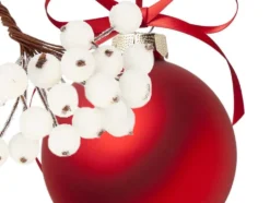 Juldekoration rönnbärsbuketter 5-pack frostad vit, 15 cm