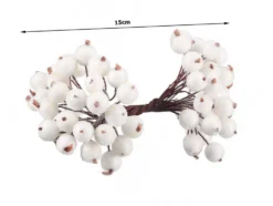 Juldekoration rönnbärsbuketter 5-pack frostad vit, 15 cm