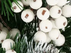 Juldekoration rönnbärsbuketter 5-pack frostad vit, 15 cm