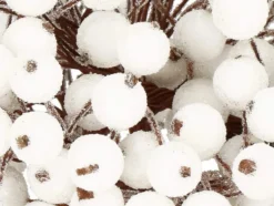 Juldekoration rönnbärsbuketter 5-pack frostad vit, 15 cm