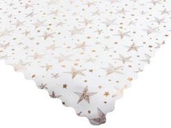 Julduk polyester vit med stjärnor/snöflingor 140 x 220 cm
