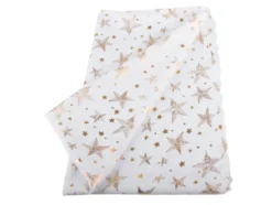 Julduk polyester vit med stjärnor/snöflingor 140 x 220 cm