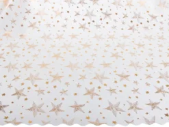 Julduk polyester vit med stjärnor/snöflingor 140 x 220 cm