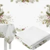 Julduk vit med tryck 140x220 cm polyester fläckresistent
