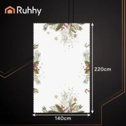 Julduk vit med tryck 140x220 cm polyester fläckresistent
