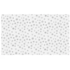 Julduk 140x220 cm polyester vit med silver snöflingor, tvättbar