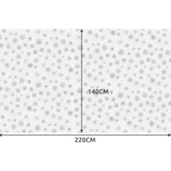 Julduk 140x220 cm polyester vit med silver snöflingor, tvättbar
