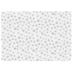 Julduk 140x180 cm polyester vit/silver med snöflingor, tvättbar