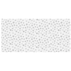 Julduk 140x260 cm vit/silver snöflingor polyester tvättbar