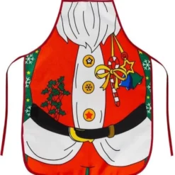 Julförkläde tomtedräkt-design polyester 92x51 cm flerfärgad