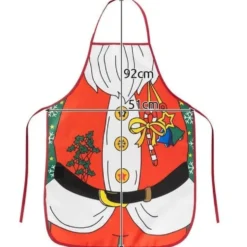 Julförkläde tomtedräkt-design polyester 92x51 cm flerfärgad
